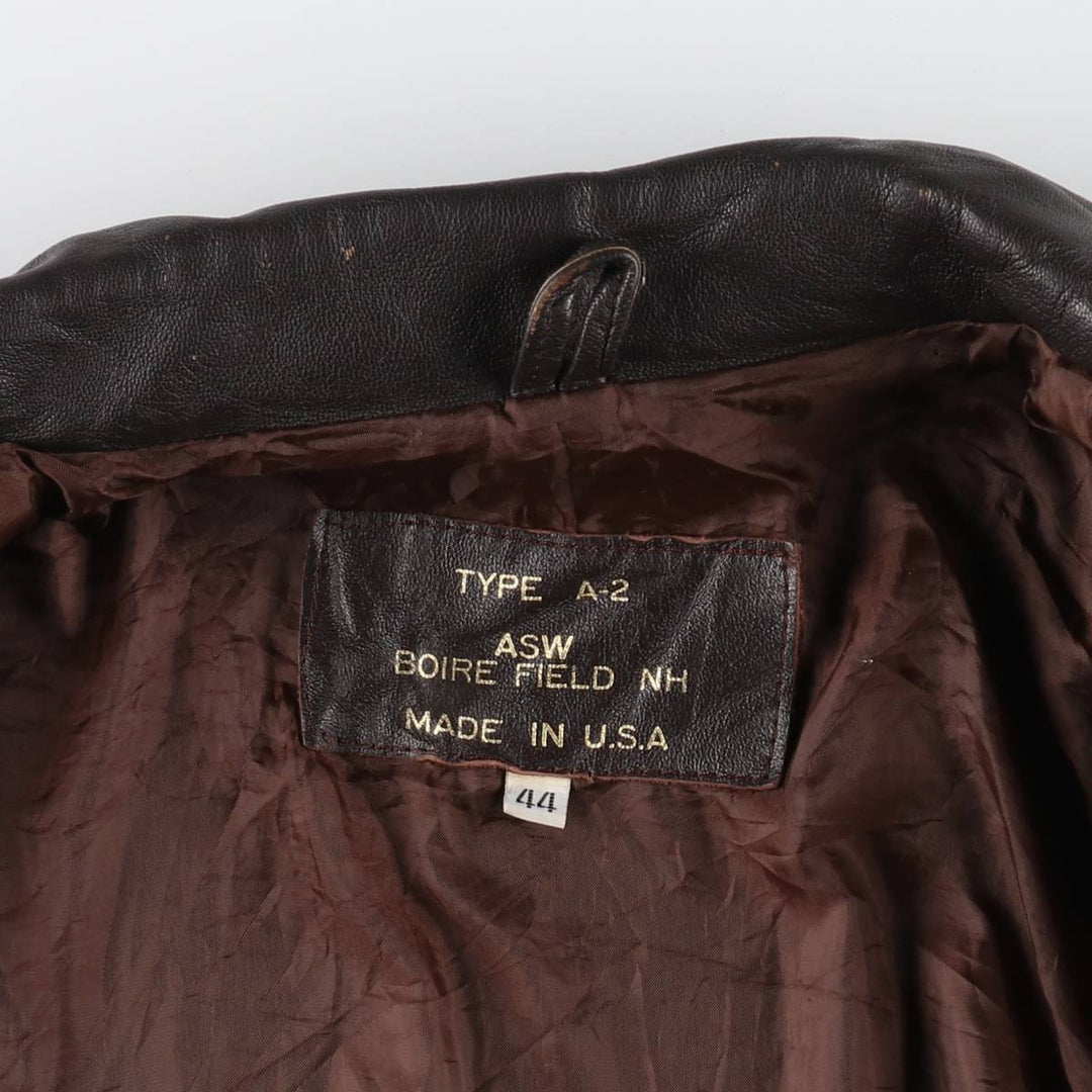 A-2 type leather flight jacket, made in USA, men's size L / eaa511178