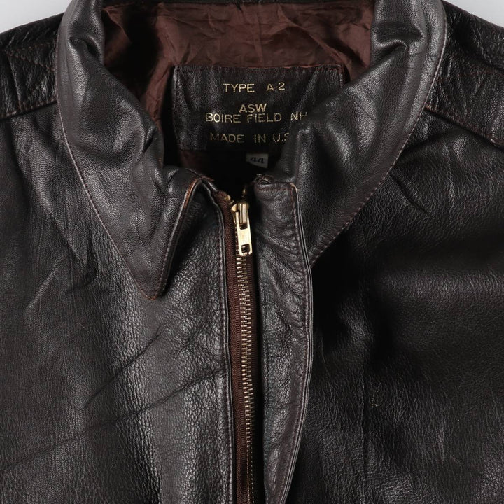 A-2 type leather flight jacket, made in USA, men's size L / eaa511178