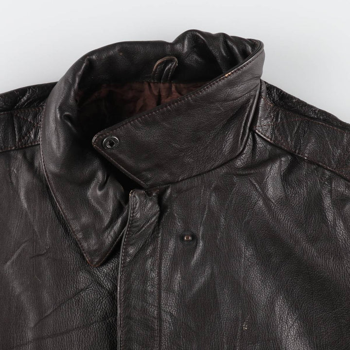 A-2 type leather flight jacket, made in USA, men's size L / eaa511178
