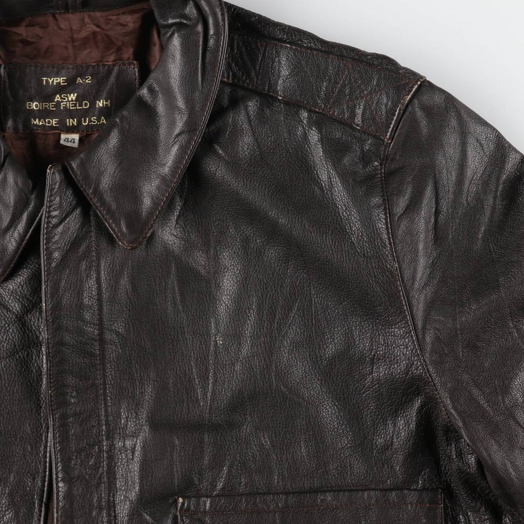 A-2 type leather flight jacket, made in USA, men's size L / eaa511178