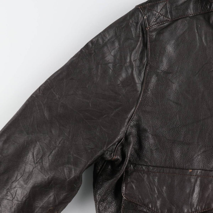 A-2 type leather flight jacket, made in USA, men's size L / eaa511178