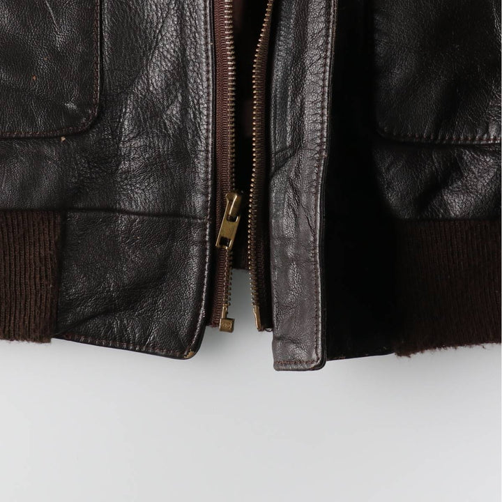 A-2 type leather flight jacket, made in USA, men's size L / eaa511178