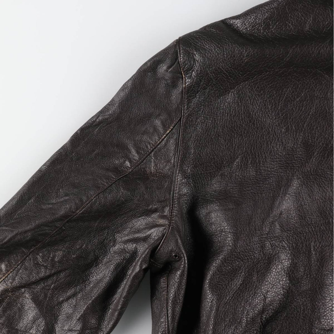 A-2 type leather flight jacket, made in USA, men's size L / eaa511178