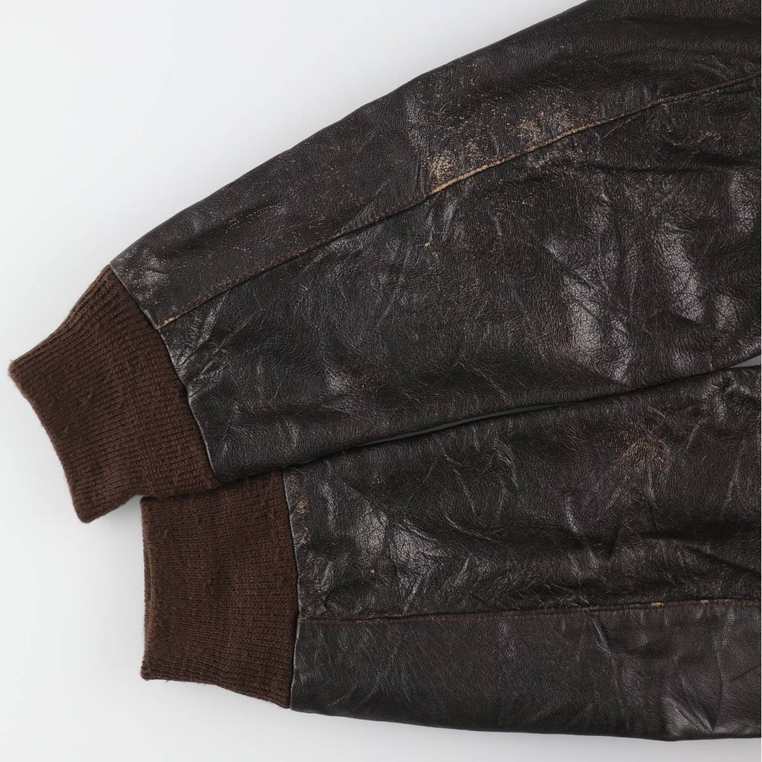 A-2 type leather flight jacket, made in USA, men's size L / eaa511178