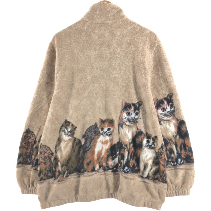 90'S Blair all-over cat pattern fleece jacket, men's size L, vintage /eaa511198