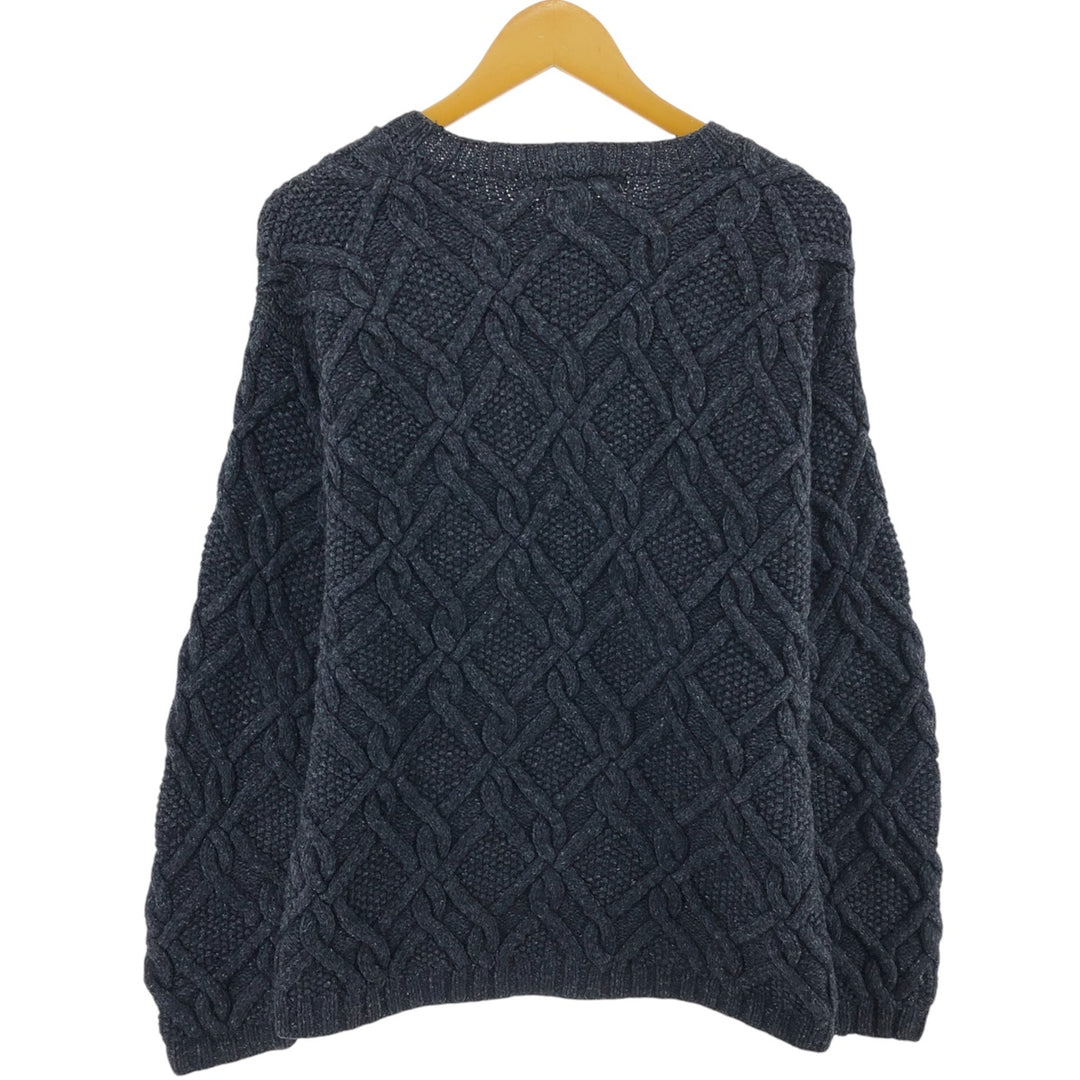 90'S Banana Republic Fisherman Aran Knit Sweater Men's Size L Vintage /eaa511213