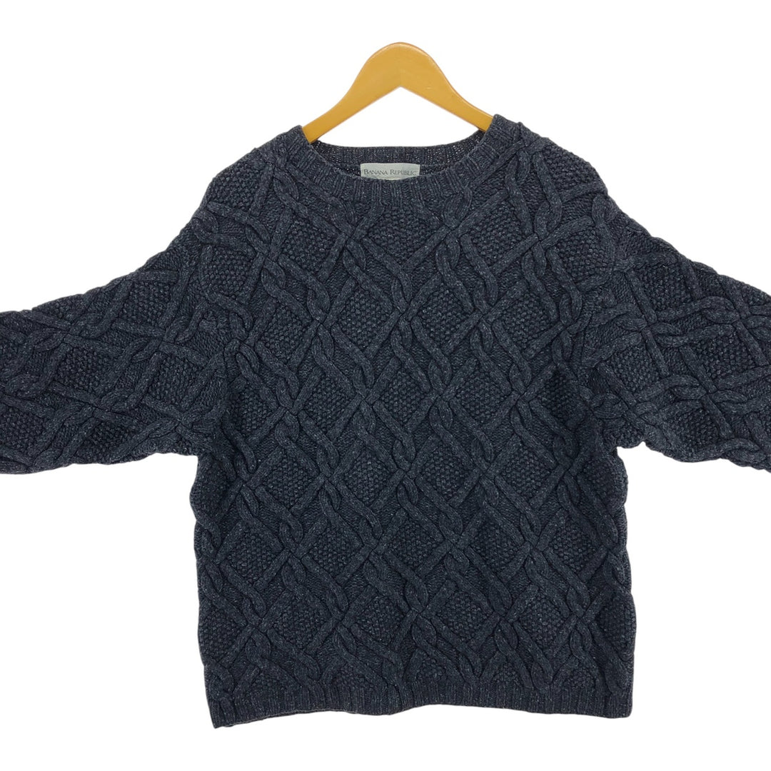 90'S Banana Republic Fisherman Aran Knit Sweater Men's Size L Vintage /eaa511213