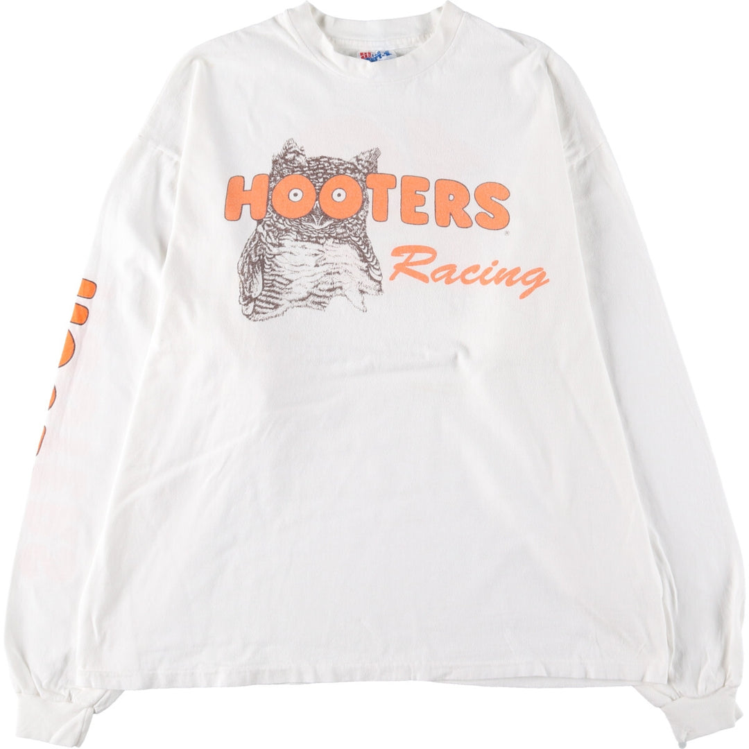 90'S Hanes BEEFY-T HOOTERS Long Sleeve T-Shirt Made in USA Men's XL Vintage /eaa511308