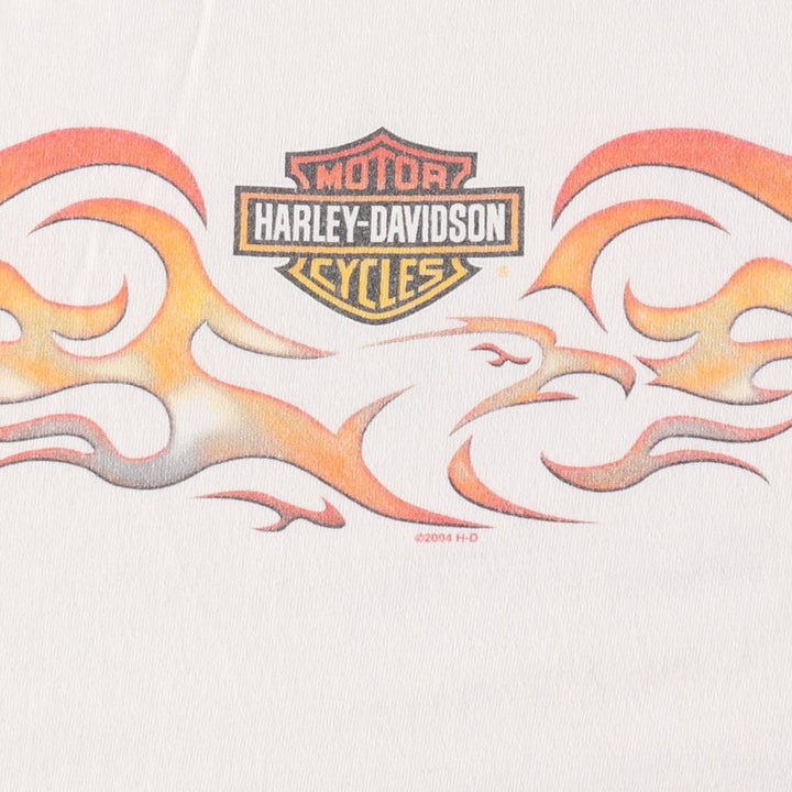 00'S Harley-Davidson Fire Pattern Long Sleeve T-Shirt Made in USA Men's XL /eaa511323