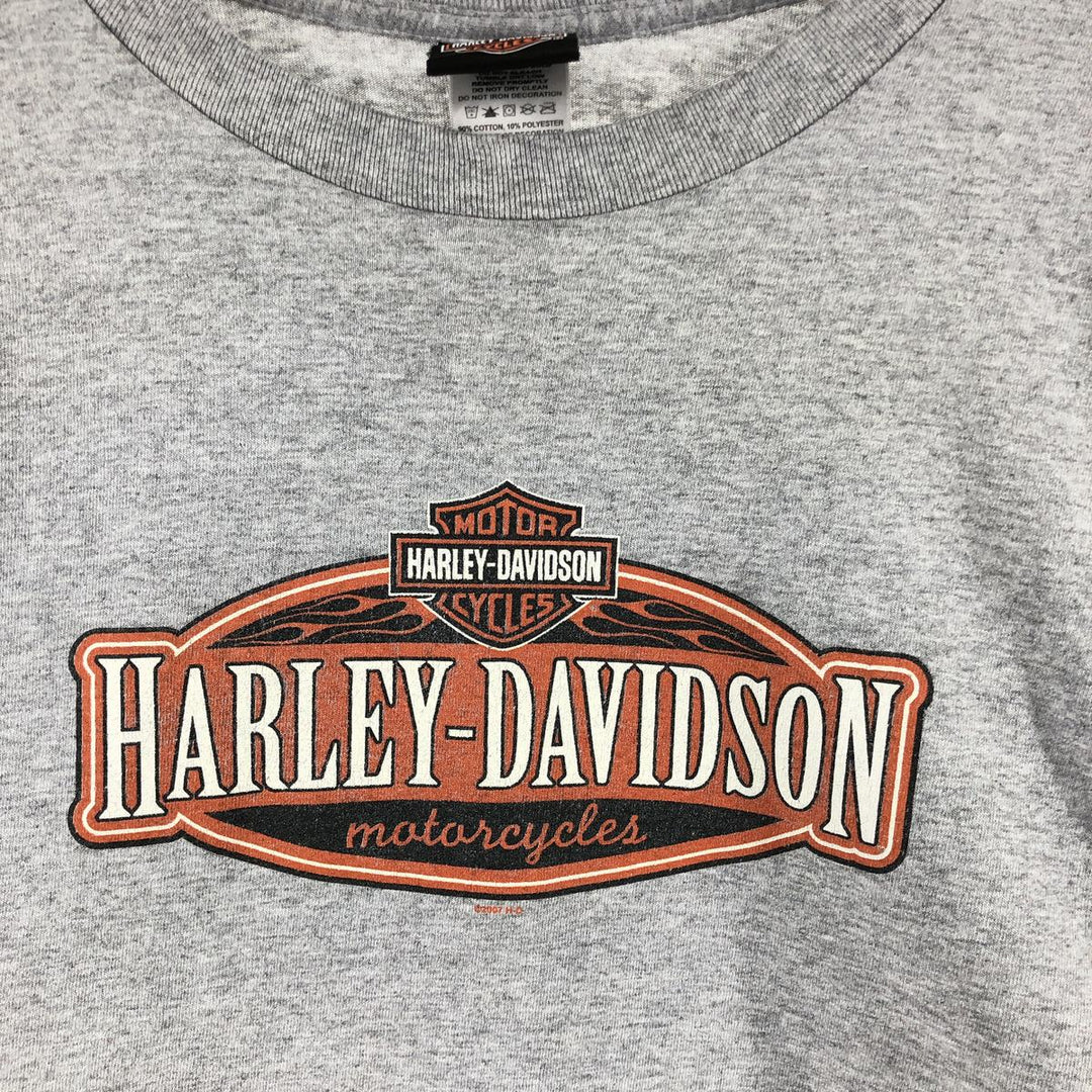 Big size 00'S Harley Davidson fire pattern long T-shirt long sleeve T made in USA men's XXXL equivalent /eaa511324