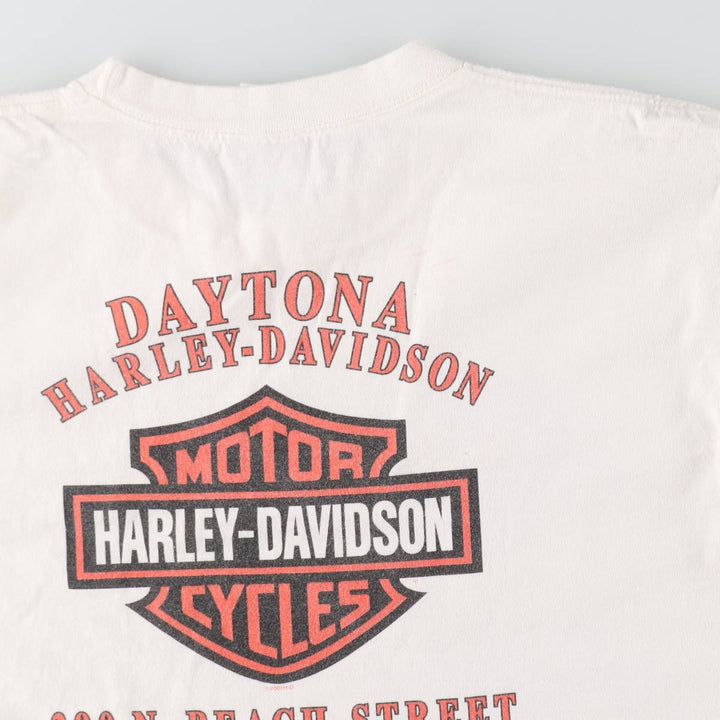 00'S Harley-Davidson Fire Pattern Long Sleeve T-Shirt Made in USA Men's L size /eaa511325