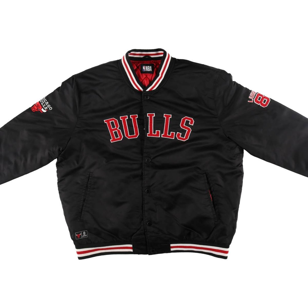 Big size NBA Chicago Bulls back logo padded nylon stadium jacket award jacket men's XXXL equivalent / eaa511334