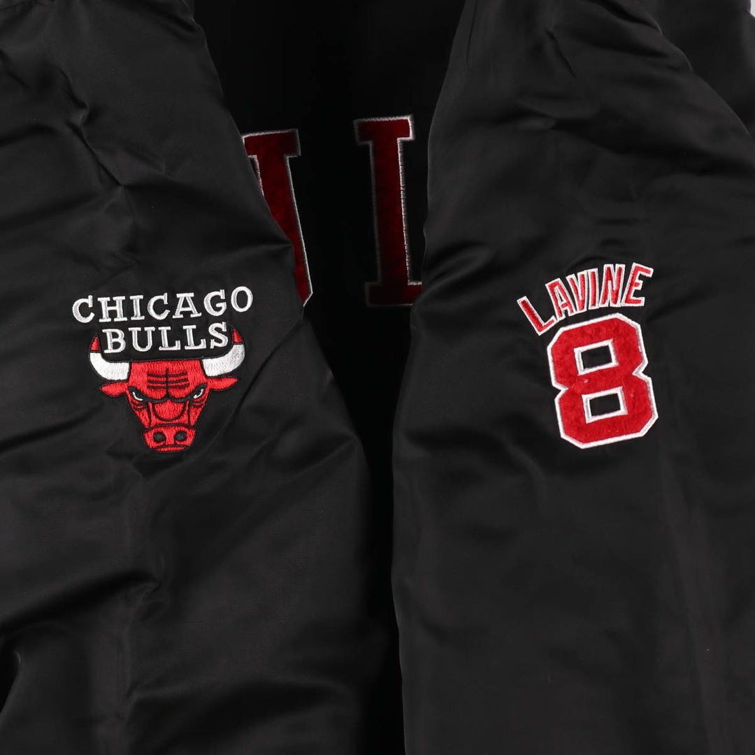 Big size NBA Chicago Bulls back logo padded nylon stadium jacket award jacket men's XXXL equivalent / eaa511334