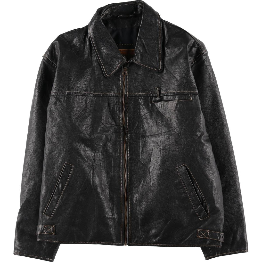 MILAN Leather Blouson Type Women's XL genuine leather black type Vintage Second Hand