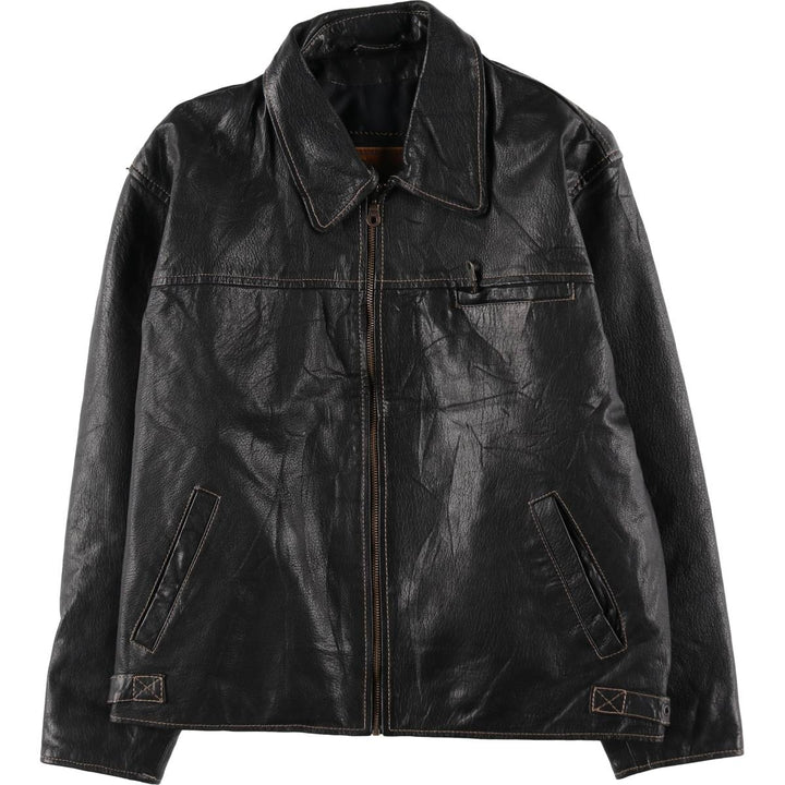 MILAN Leather Blouson Type Women's XL genuine leather black type Vintage Second Hand