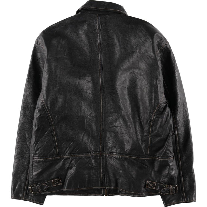 MILAN Leather Blouson Type Women's XL genuine leather black type Vintage Second Hand