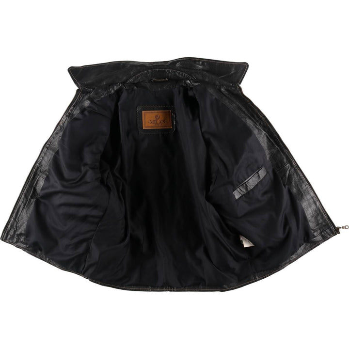 MILAN Leather Blouson Type Women's XL genuine leather black type Vintage Second Hand