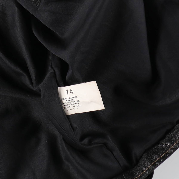 MILAN Leather Blouson Type Women's XL genuine leather black type Vintage Second Hand