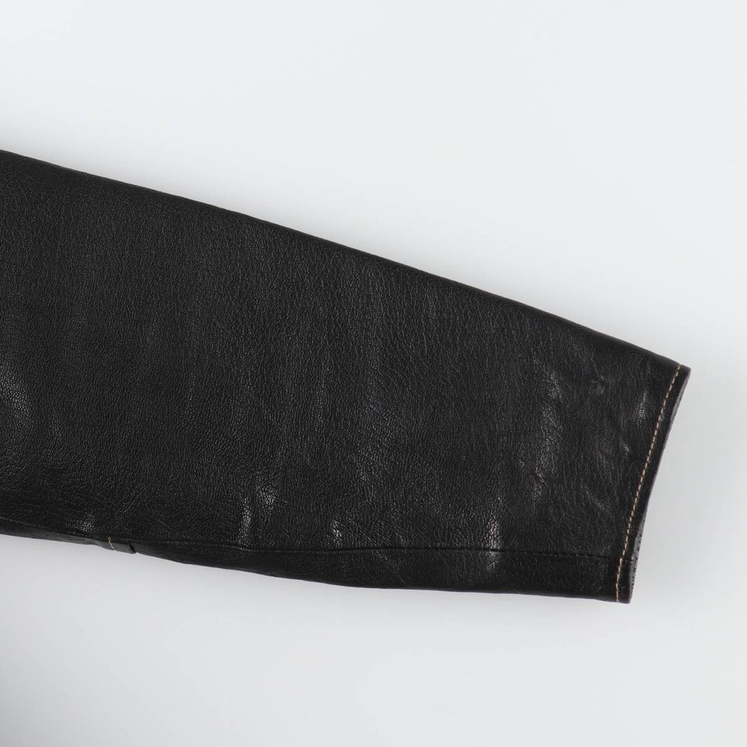 MILAN Leather Blouson Type Women's XL genuine leather black type Vintage Second Hand