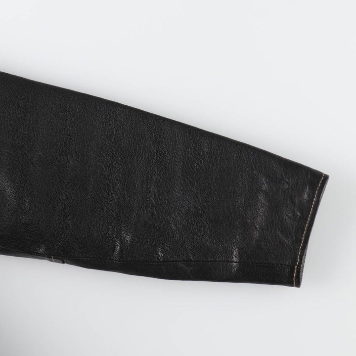 MILAN Leather Blouson Type Women's XL genuine leather black type Vintage Second Hand