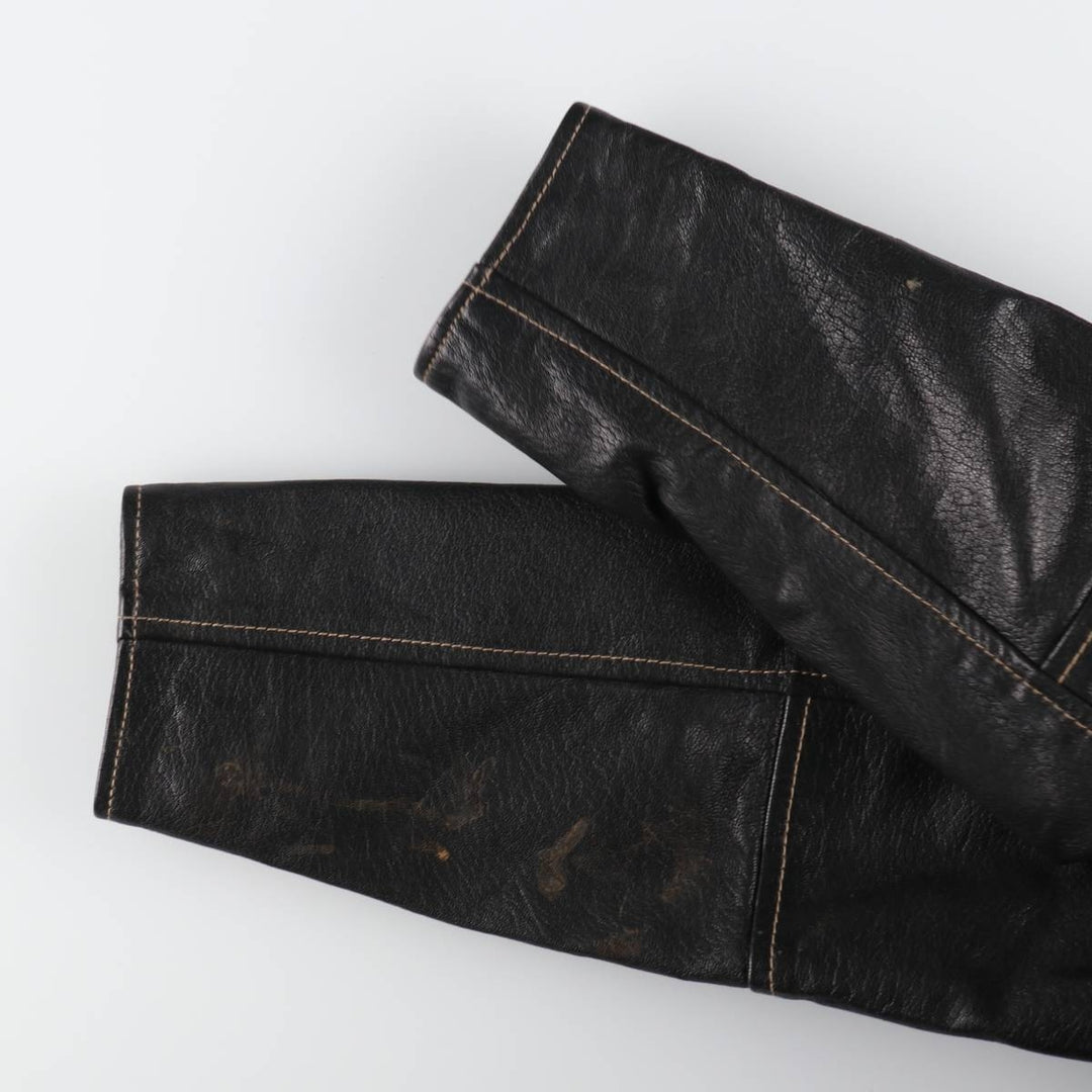 MILAN Leather Blouson Type Women's XL genuine leather black type Vintage Second Hand