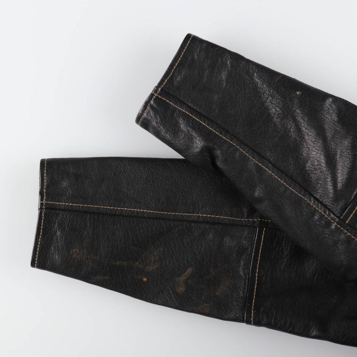 MILAN Leather Blouson Type Women's XL genuine leather black type Vintage Second Hand