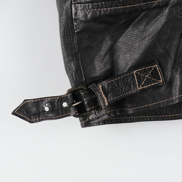 MILAN Leather Blouson Type Women's XL genuine leather black type Vintage Second Hand