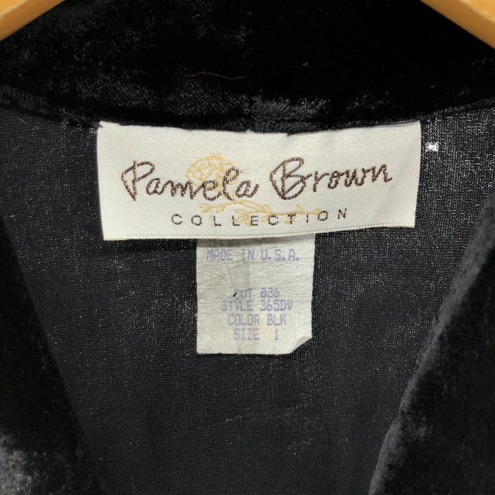 Pamela Brown Velour Jacket Bolero Made in USA Women's Size L /eaa511367