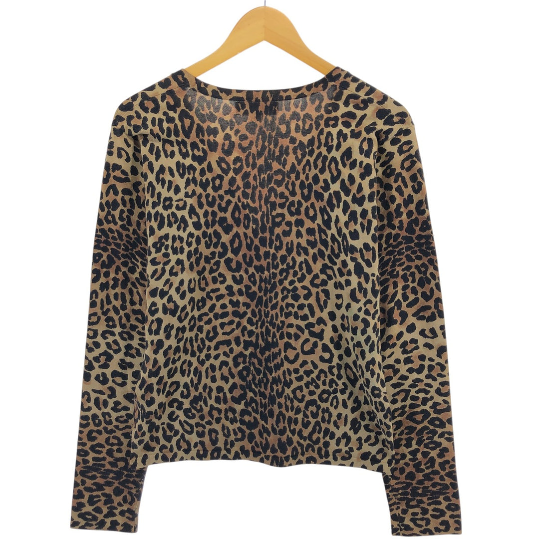 JONES NEW YORK Leopard Pattern Silk Knit Cardigan Women's L size / eaa511380