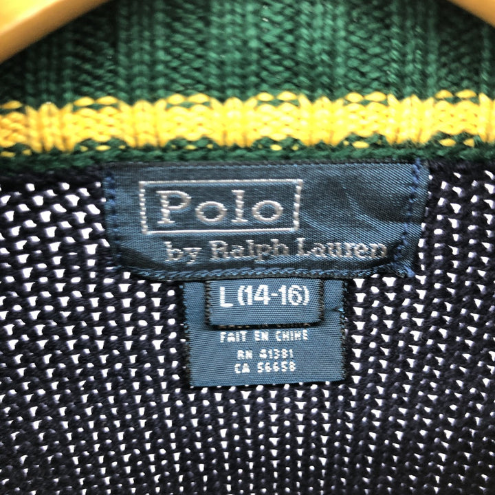 Ralph Lauren POLO by Ralph Lauren Big Pony Cotton Knit Full Zip Sweater Women's L size / eaa511384