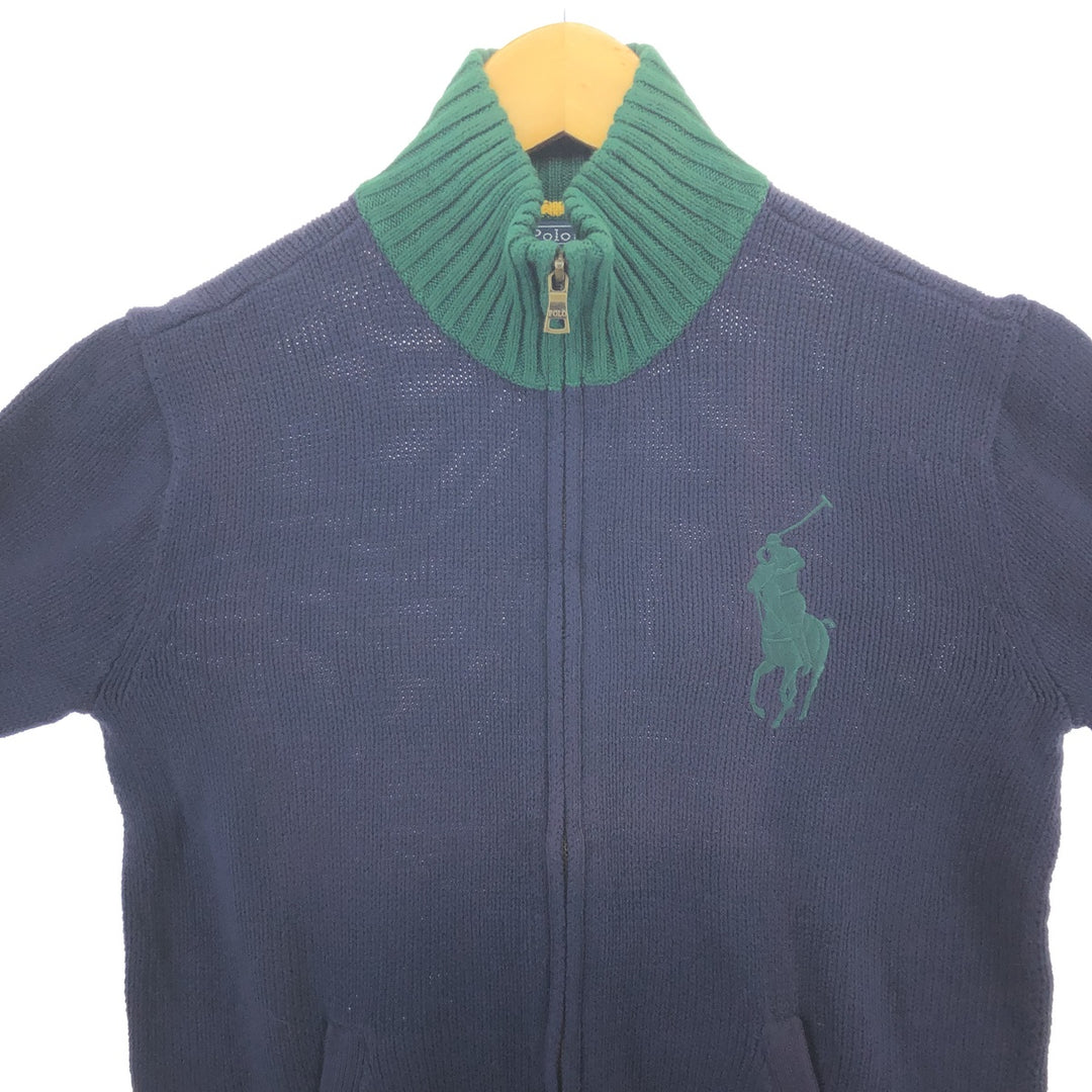 Ralph Lauren POLO by Ralph Lauren Big Pony Cotton Knit Full Zip Sweater Women's L size / eaa511384