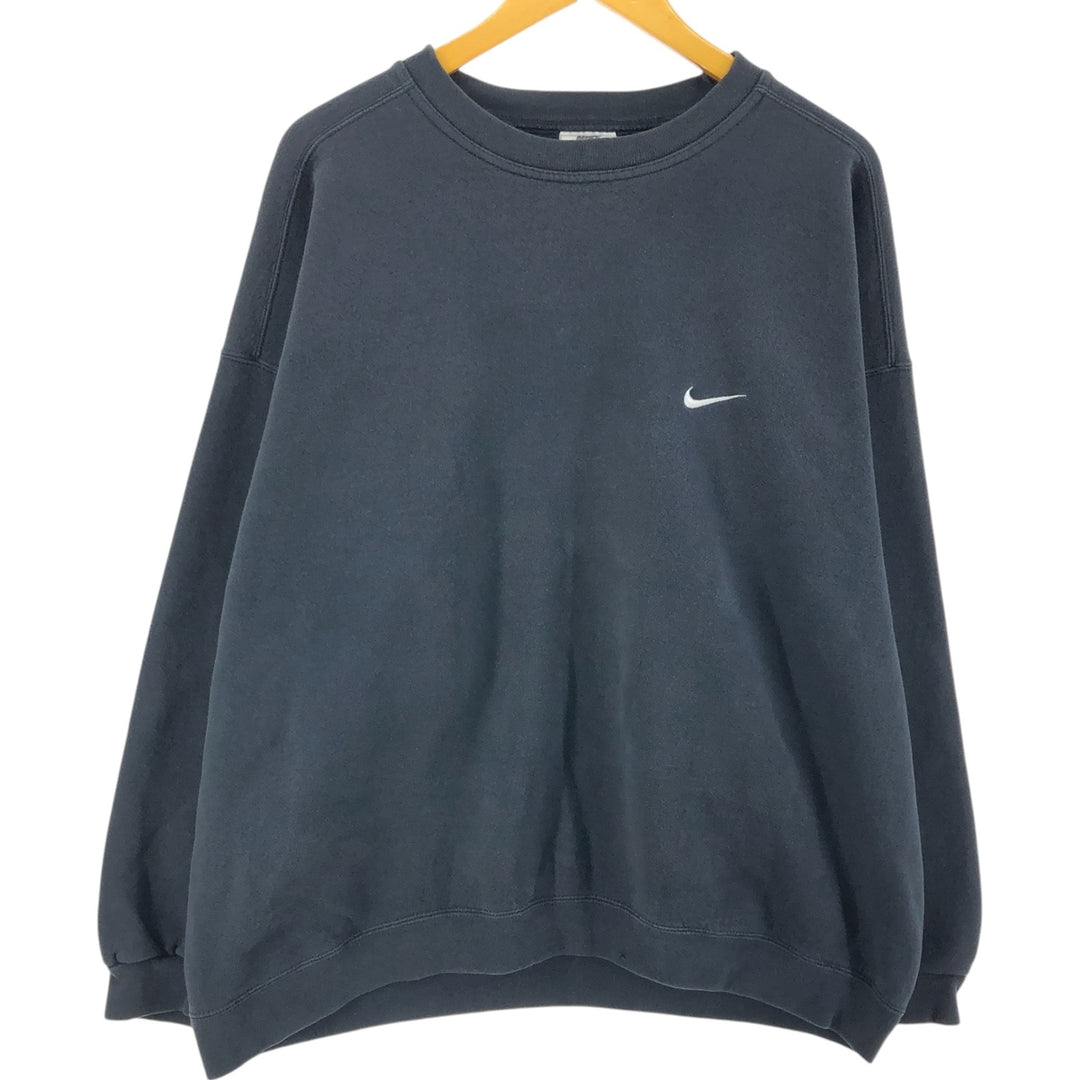 90s~00'S Nike One Point Logo Sweatshirt Trainer Made in USA Men's XXL Vintage cotton black type Vintage Second Hand