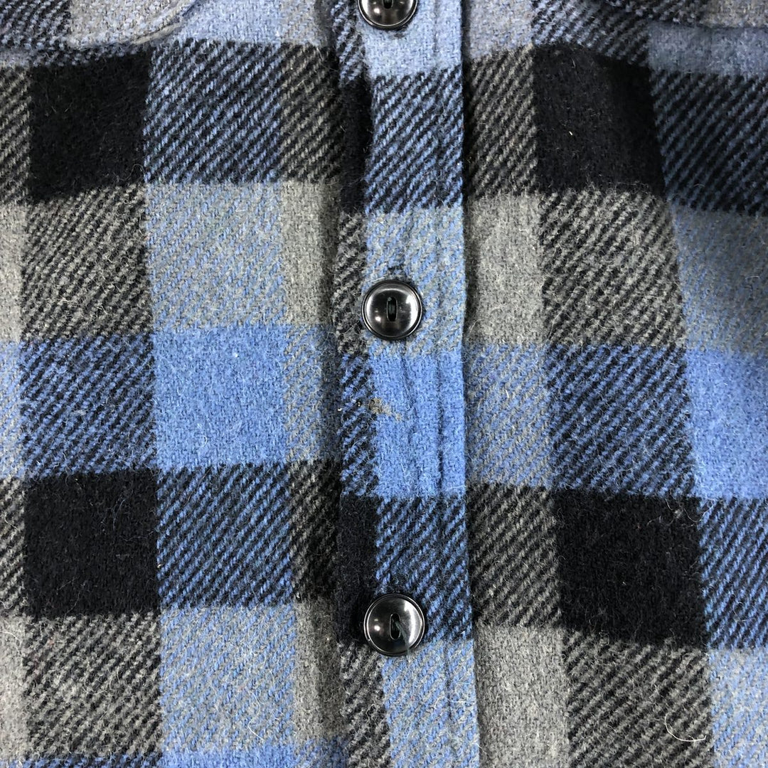 Vintage 70'S MELTON buffalo check wool shirt, men's size M / eaa511412