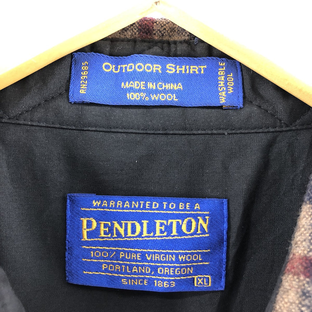 00'S Pendleton Check Pattern Wool Shirt Men's XL Size /eaa511418