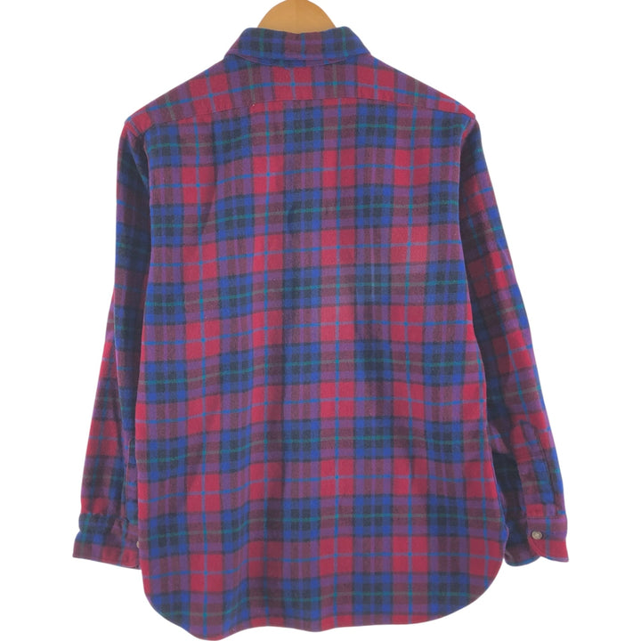 70'S Pendleton Check Pattern Wool Shirt Made in USA Men's L Size Vintage /eaa511423
