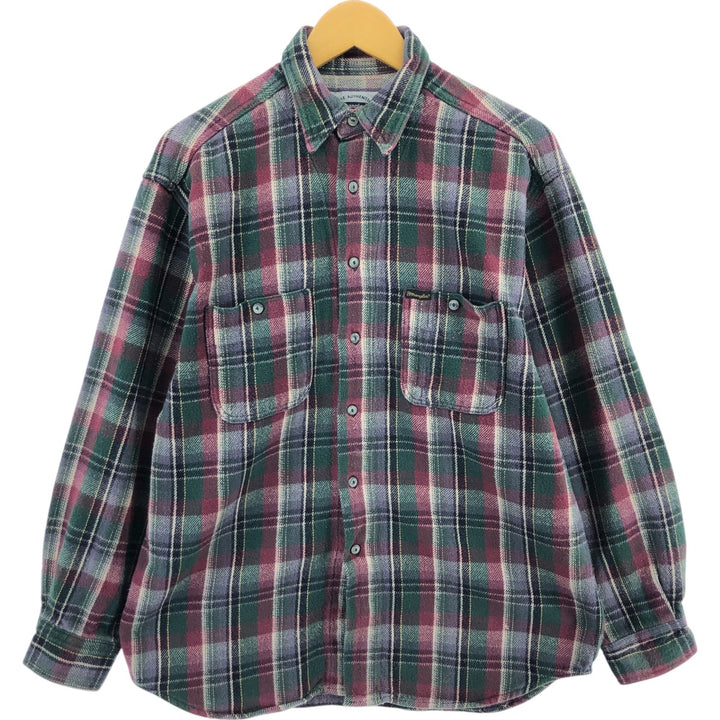 Wrangler Long Sleeve Heavy Flannel Check Shirt Men's Size L / eaa511428