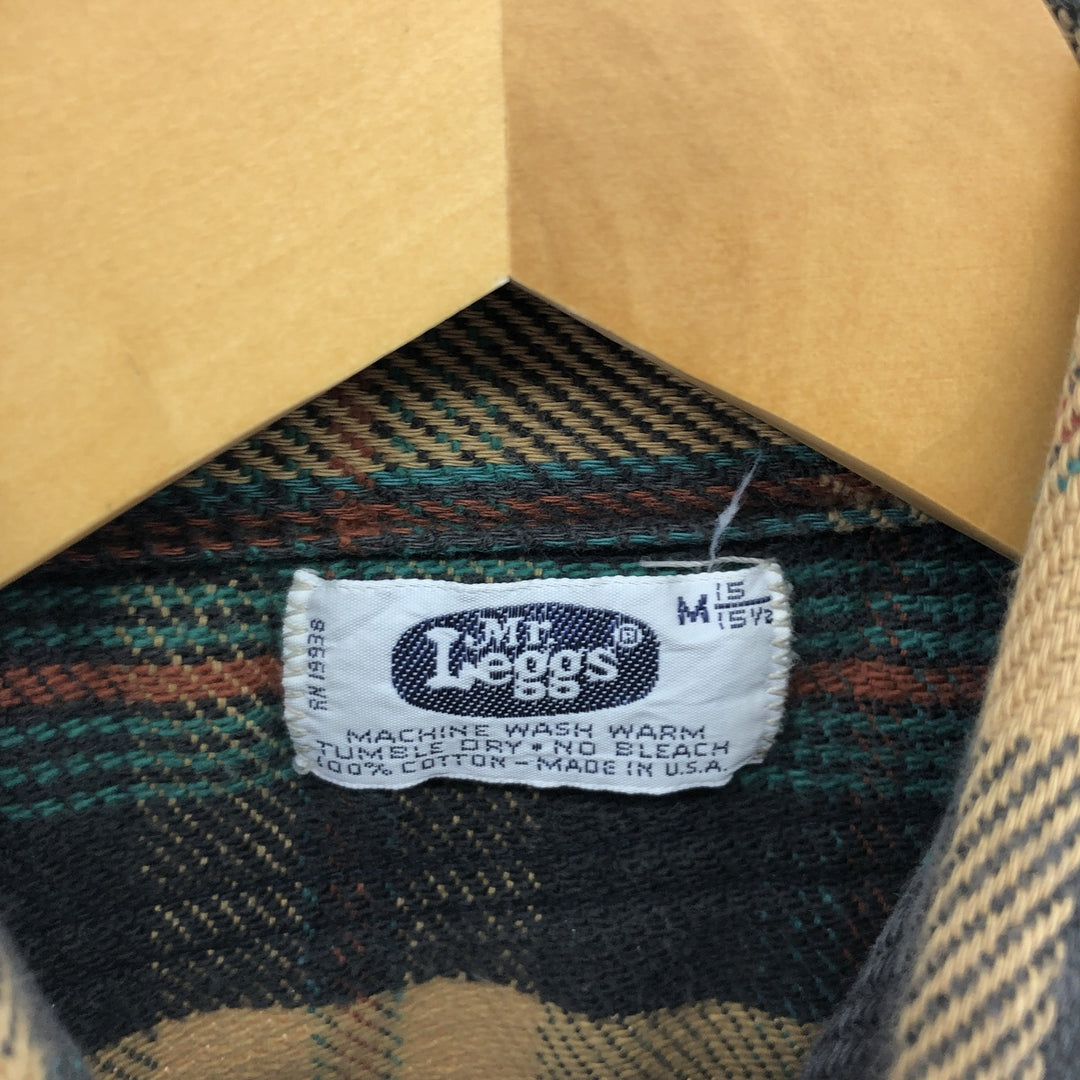 Mr. Leggs Long Sleeve Flannel Check Shirt Made in USA Men's M /eaa511429