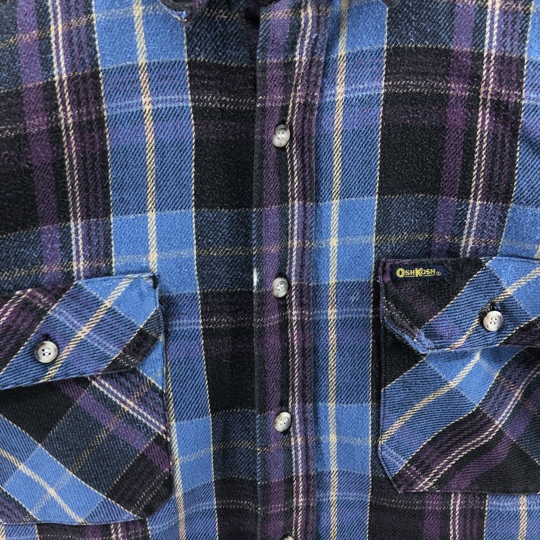 80s-90'S Osh Kosh Long Sleeve Heavy Flannel Check Shirt Men's Size L Vintage /eaa511432