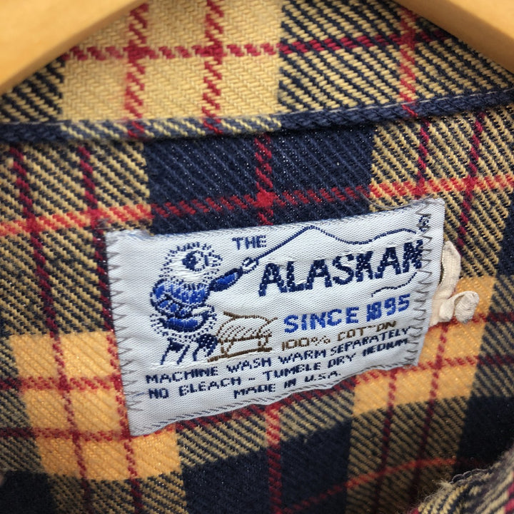 THE ALASKAN Long Sleeve Flannel Check Shirt Made in USA Men's M Size /eaa511433