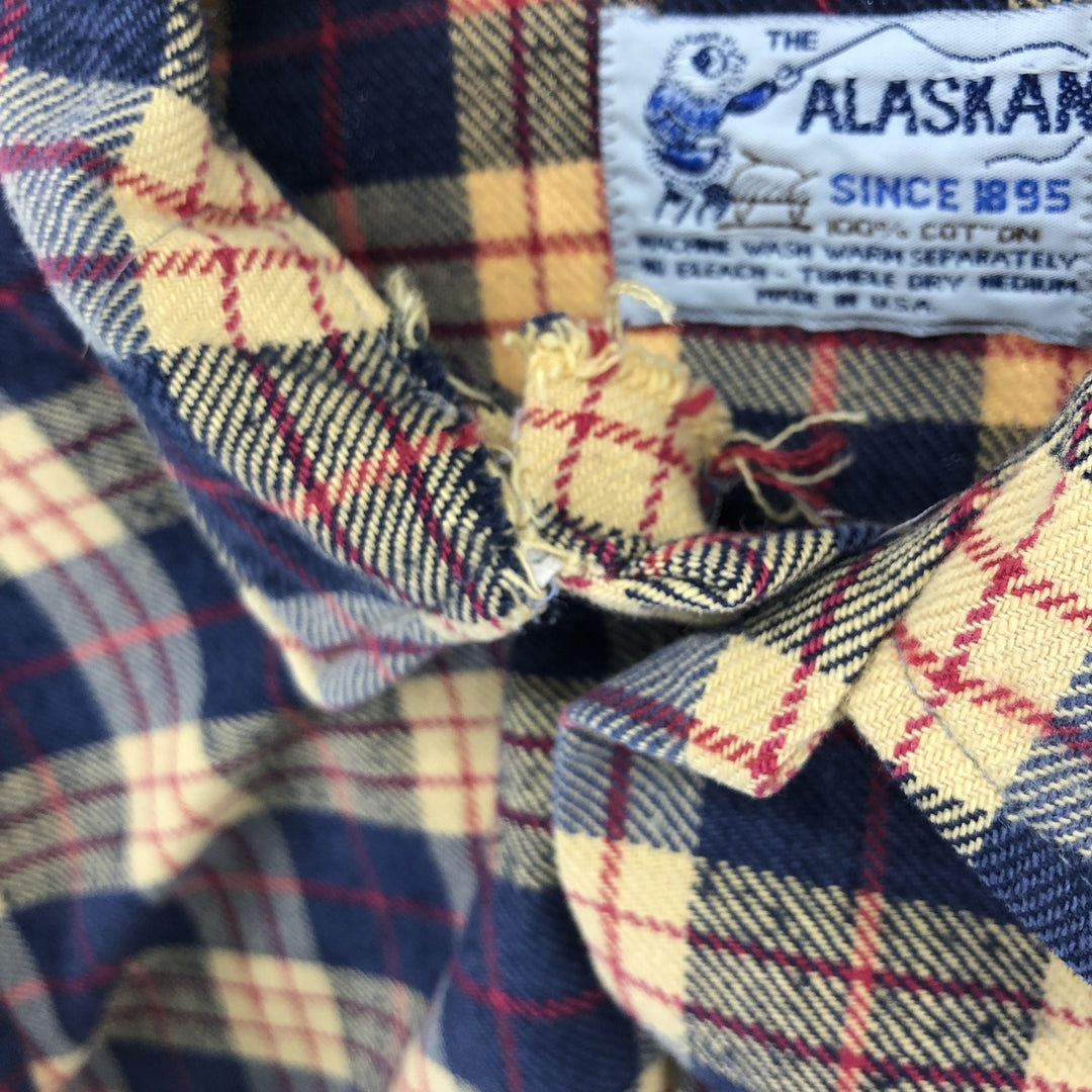 THE ALASKAN Long Sleeve Flannel Check Shirt Made in USA Men's M Size /eaa511433