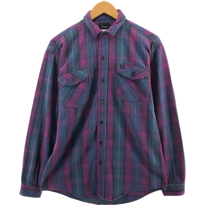 CODET Long Sleeve Flannel Check Shirt Made in USA Men's M Size /eaa511436