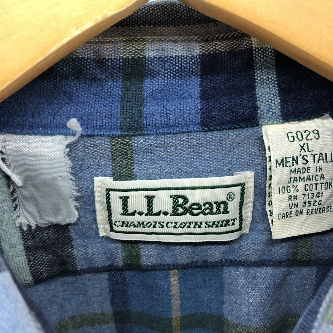 90'S LLBean Long Sleeve Flannel Check Shirt Men's XL Vintage /eaa511444