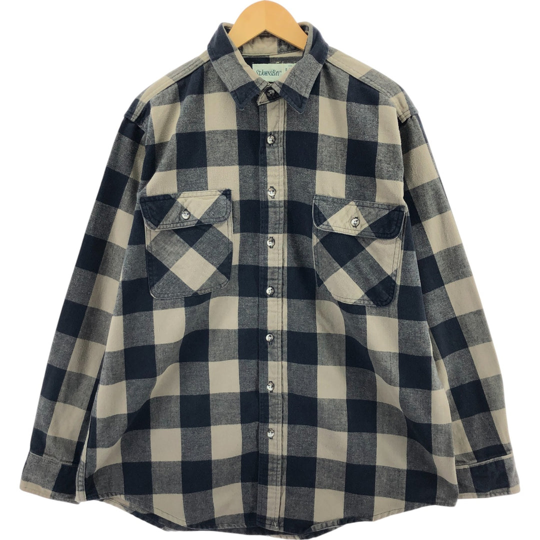 90'S St. John's Bay Buffalo Check Long Sleeve Flannel Check Shirt Men's XL Size Vintage /eaa511445