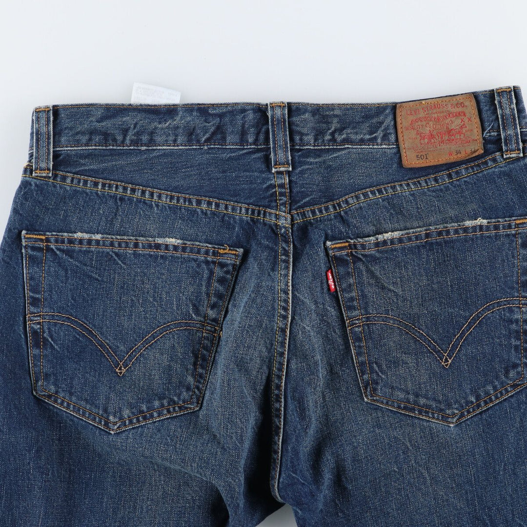 Levi's Levi's 501 STRAIGHT LEG BUTTON-FLY Euro model straight denim pants for men, equivalent to w34 / eaa511462