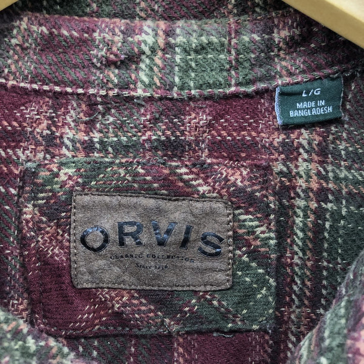 ORVIS Long Sleeve Flannel Check Shirt Men's Size L /eaa511487