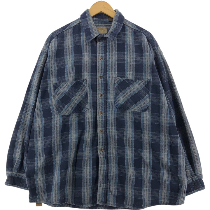 90s~00'S St. John's Bay Long Sleeve Light Nell Check Shirt Men's XXL Vintage /eaa511490