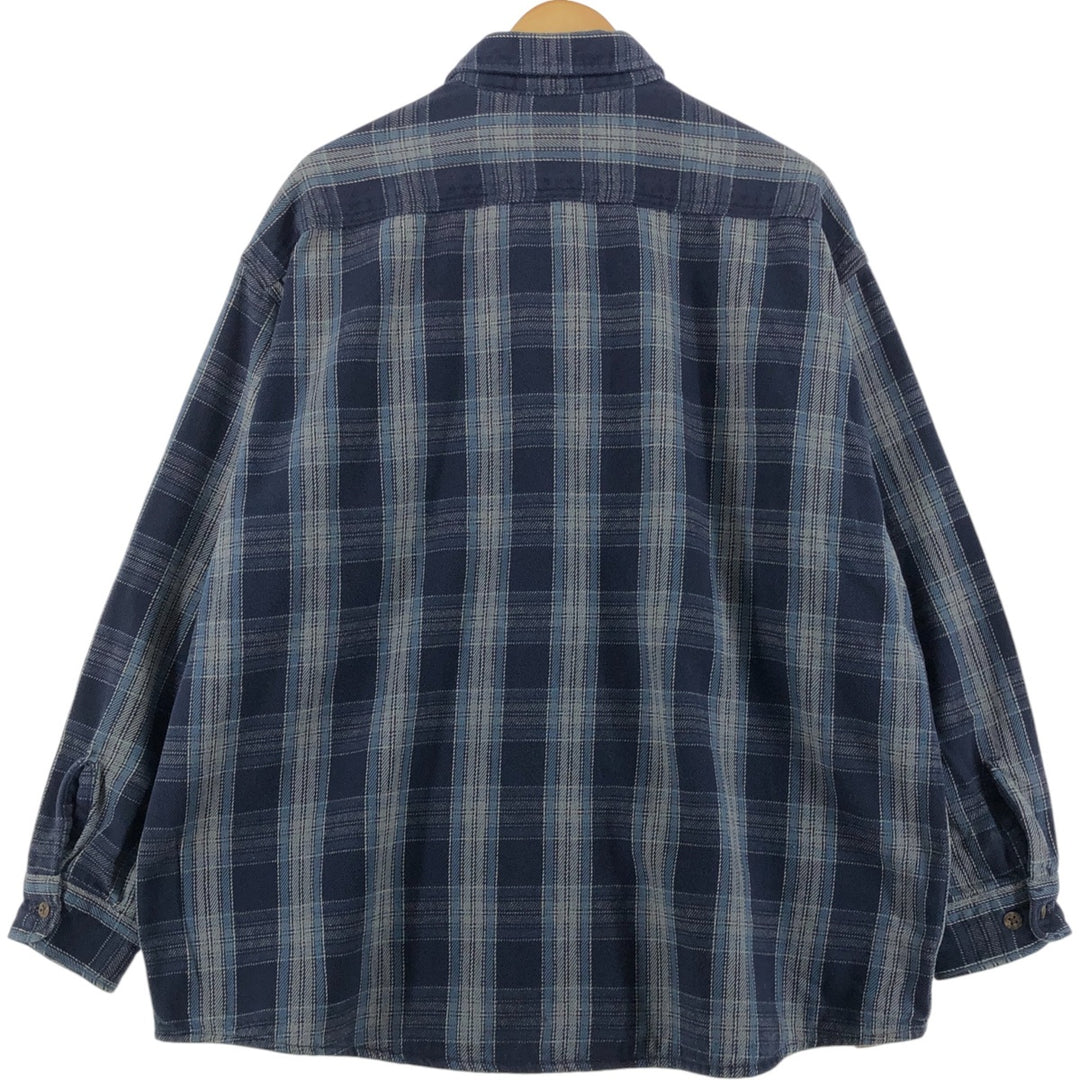 90s~00'S St. John's Bay Long Sleeve Light Nell Check Shirt Men's XXL Vintage /eaa511490