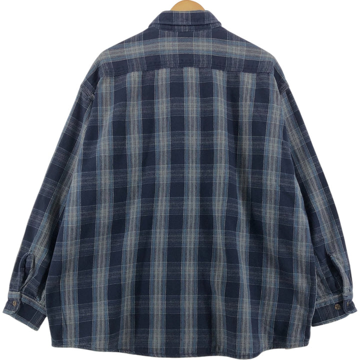 90s~00'S St. John's Bay Long Sleeve Light Nell Check Shirt Men's XXL Vintage /eaa511490