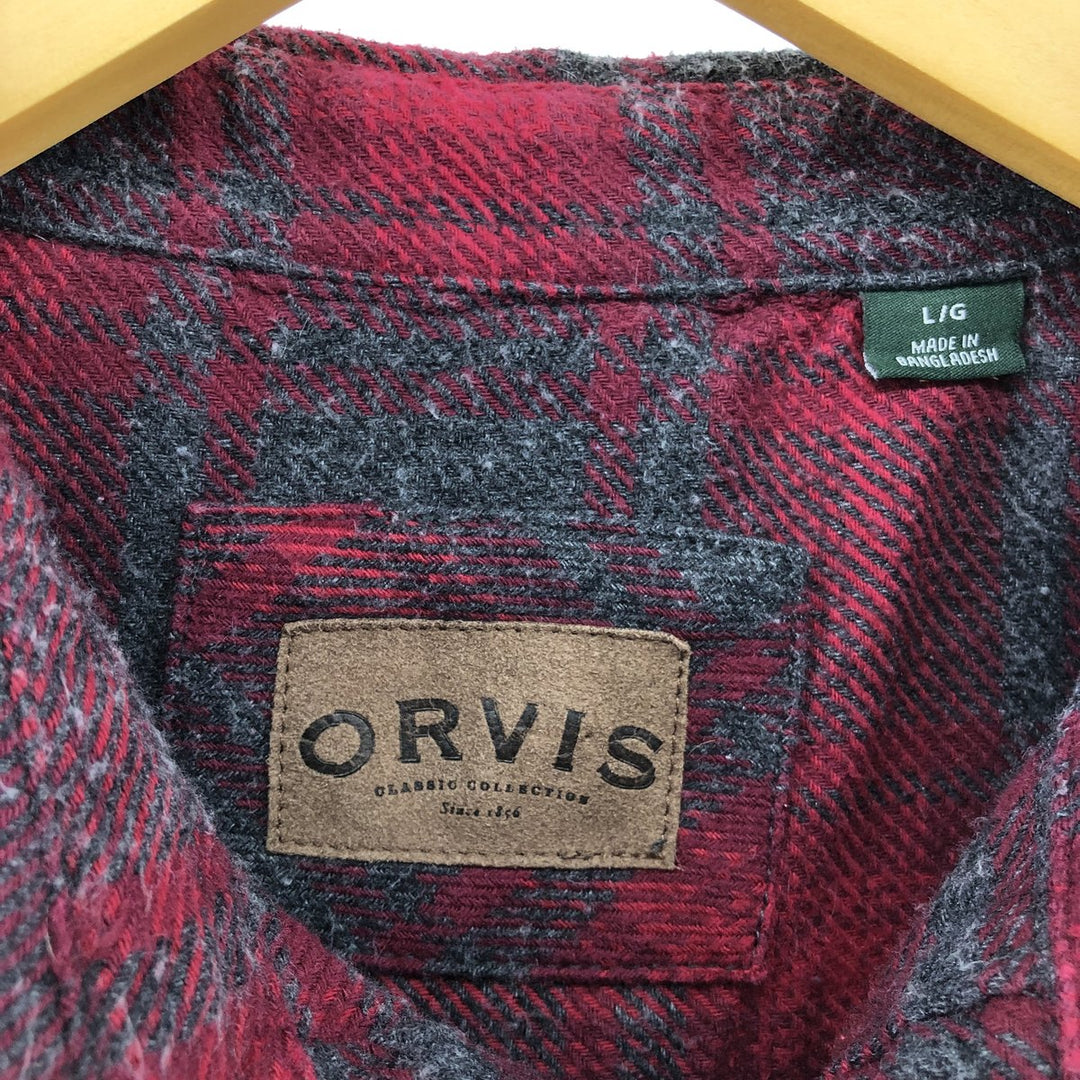 ORVIS Ombre Check Long Sleeve Flannel Check Shirt Men's Size L /eaa511497