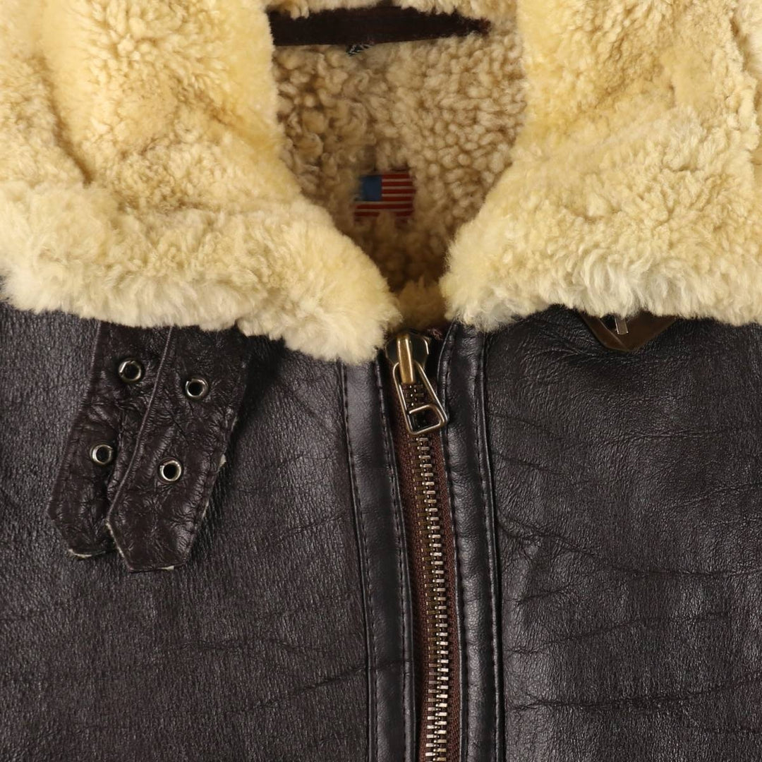 JF COLLECTION LONDON ORIGINAL SHEARLING B-3 Type Mouton Jacket Men's XL equivalent /eaa511510